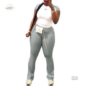 Women’s High-Rise Grey Track Pants Joggers